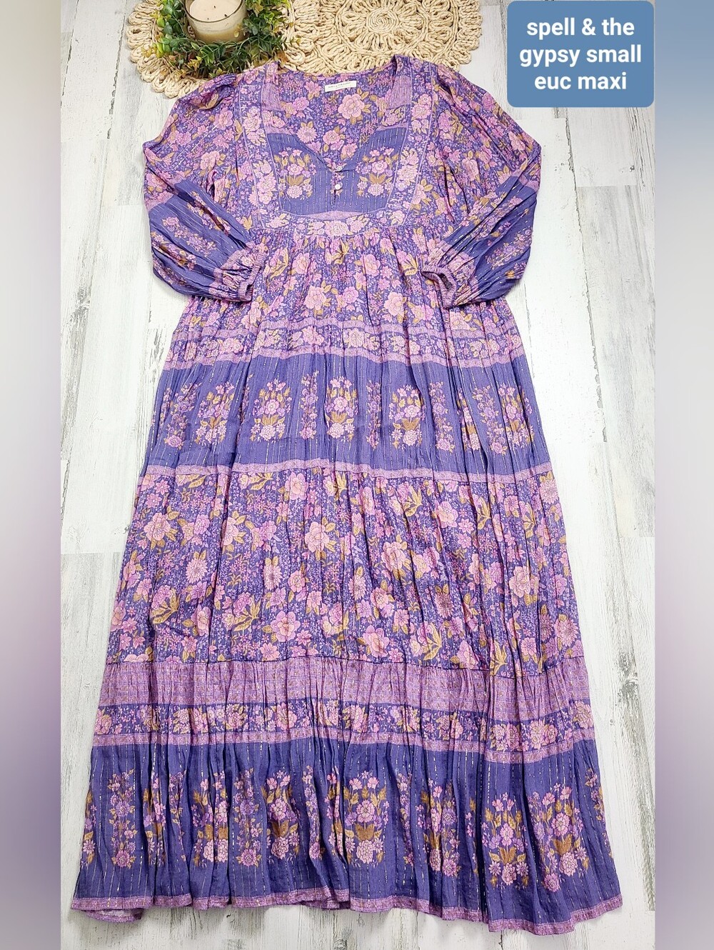 Spell & The Gypsy Purple Floral Maxi Dress